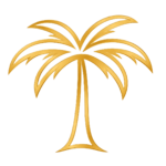 elegant gold palm tree icon